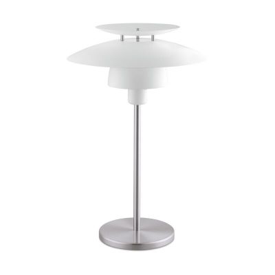 Ocelová designová stolní lampa bílá, Lariana, s vypínačem