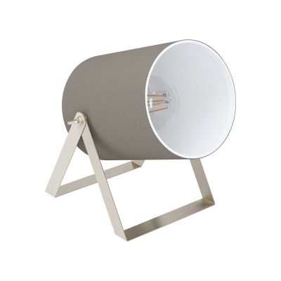 Ocelová rustikální stolní lampa niklová, Yvana, s vypínačem