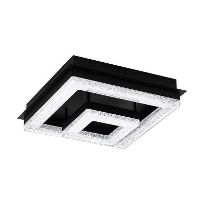 Ocelové designové stropní světlo černé, Arjo, 12W, LED 3000 K