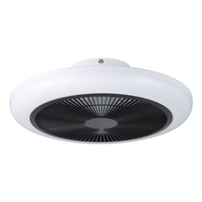 Bílý moderní stropní ventilátor z plastu, Henny, 5,2W, nastavitelný LED svítivost od teplé do studené bílé, s dálkovým ovládáním