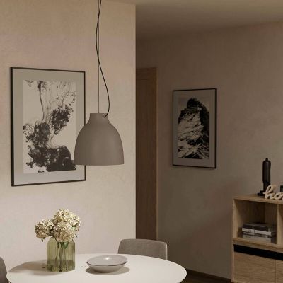 Hliníkové industriální závěsné světlo taupe, Thijs