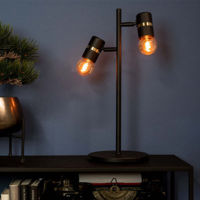 Hliníková stolní lampa černá, Jelger, s vypínačem