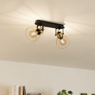 Hliníkové industriální stropní bodové světlo zlaté, Tjarda