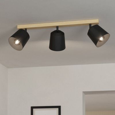 Dřevěné rustikální stropní bodové světlo hnědé, Teddy