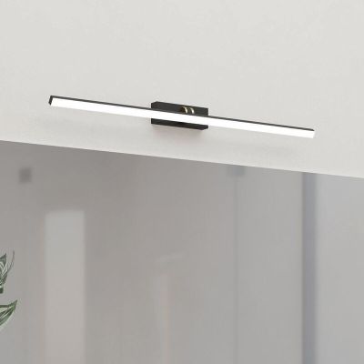 Plastové moderní světlo nad zrcadlo černé, Keisha, 5W, LED nastavitelný od teplé po studenou bílou, IP44