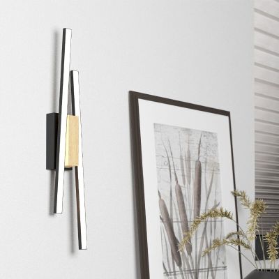 Hliníkové moderní nástěnné světlo černé, Leintje, 6,3W, LED 3000 K