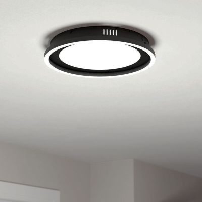 Hliníkové moderní stropní svítidlo černé, Thijn, 11,5W, LED nastavitelný od teplé po studenou bílou, s 3stupňovým stmíváním