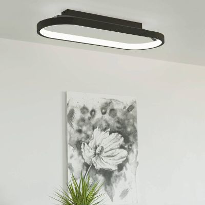 Hliníkové moderní stropní svítidlo černé, Maira, 27W, LED 3000 K, s 3stupňovým stmíváním