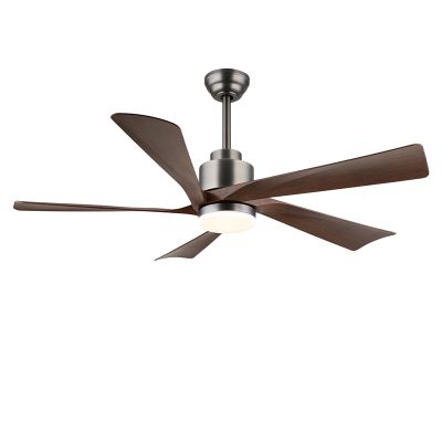 Hnědý moderní stropní ventilátor kovový, Frank, 20W, nastavitelný LED svítivost od teplé do studené bílé, s dálkovým ovládáním