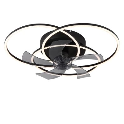 Černý hliníkový stropní ventilátor, Kamiel, 40W, nastavitelný LED výkon z teplé až studené bílé, s dálkovým ovládáním