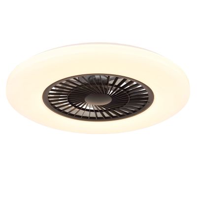 Bílý moderní stropní ventilátor z plastu, Kjelt, 40W, RGBW LED, s dálkovým ovládáním