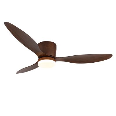 Hnědý rustikální stropní ventilátor z plastu, Lenneke, 20W, nastavitelný LED s teplým až studeným bílým světlem, s dálkovým ovládáním