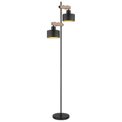 Kovová moderní stojací lampa černá, Riemmer, s vypínačem