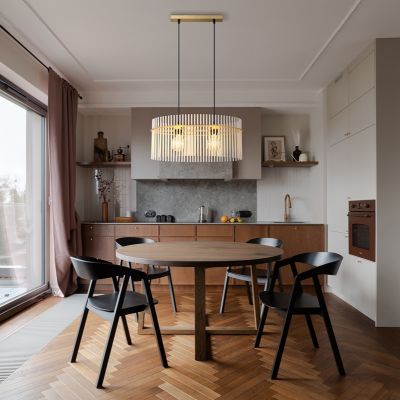 Skleněné designové závěsné světlo bílé, Genelva