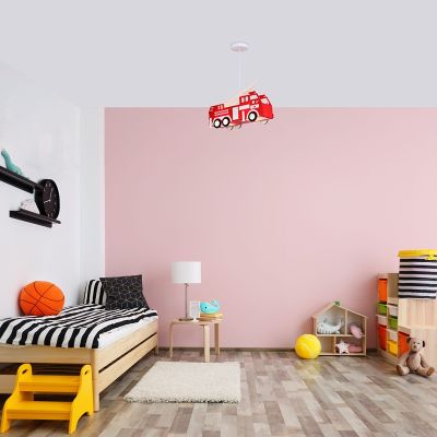 Plastové designové závěsné svítidlo do dětského pokoje červené, Fuego