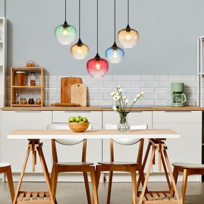 Skleněné designové závěsné světlo vícebarevné, Sudenaz