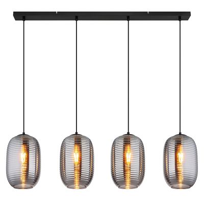 Skleněné designové závěsné světlo černé, Arina