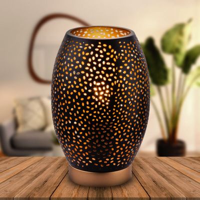 Kovová moderní stolní lampa černá, Bilboa
