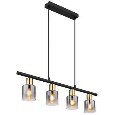Skleněné designové závěsné světlo černé, Hasret