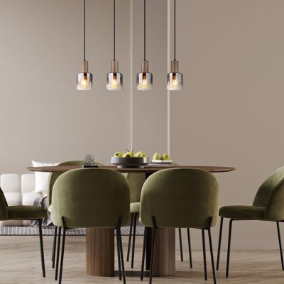 Skleněné designové závěsné světlo hnědé, Warren