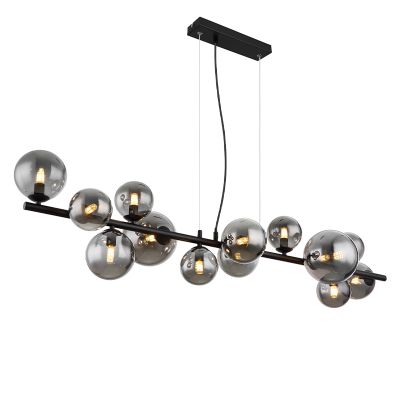 Skleněné designové závěsné světlo černé, Melinda