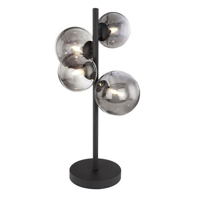 Skleněná designová stolní lampa černá, Melinda, s vypínačem