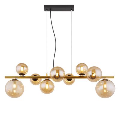 Skleněné designové závěsné světlo jantarové, Melinda