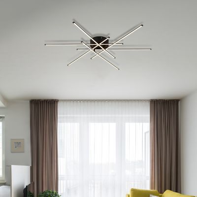 Hliníkové designové stropní svítidlo černé, Leigh, 40W, LED 3000 K