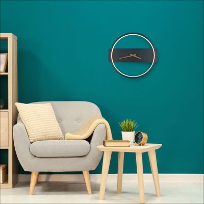 Kovové designové nástěnné světlo s hodinami, Sybe, 12W, LED 3000 K