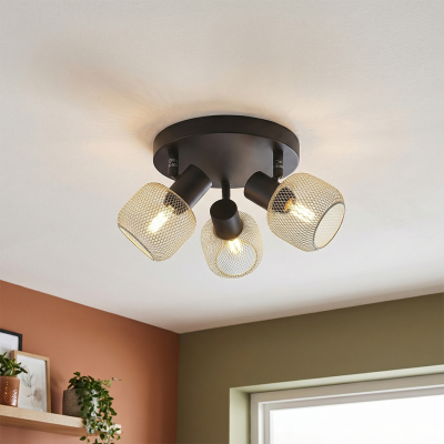 Kovové stropní bodové světlo šedé, Emado