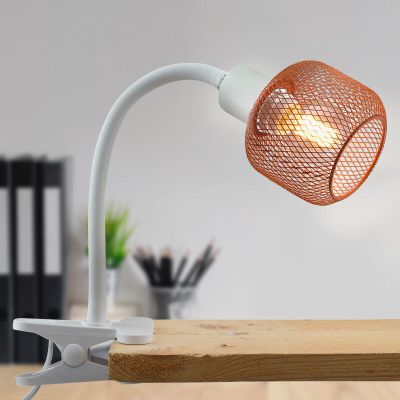 Kovové světlo s klipem oranžové, Emado, s vypínačem