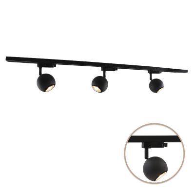 Kovové 1 fázové lištové systémy osvětlení černé, Alco