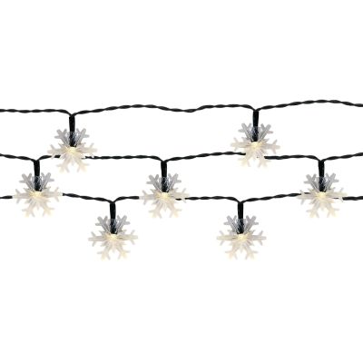 Solární zahradní osvětlení Sněhové vločky 50 LED teplá bílá