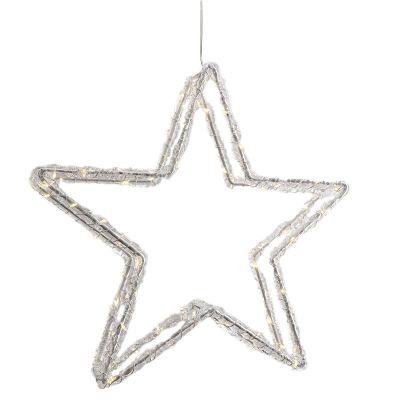 LED vánoční hvězda 80 teple bílých LED diod, IP44