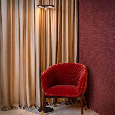 Černá stojací lampa moderní, Celeste, 21W, LED 2700 K, s dotykovým stmívačem