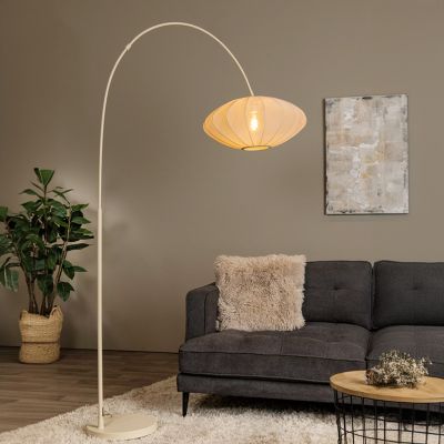 Béžová stojací lampa moderní, Corina, s vypínačem