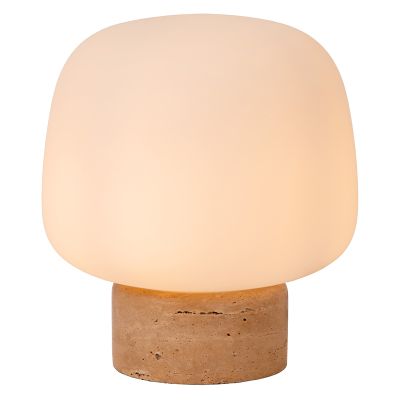 Bílá stolní lampa moderní, Anston, s vypínačem