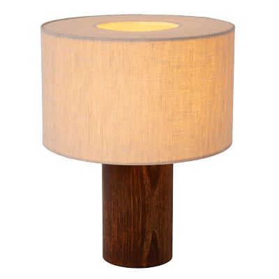 Hnědá stolní lampa rustikální, Tachina, s vypínačem