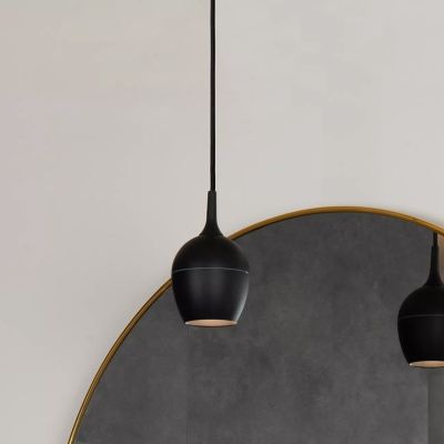 Černé závěsné světlo do koupelny moderní, Preston, IP44