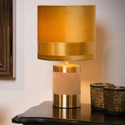 Žlutá stolní lampa retro, Extravaganza Frizzle, s vypínačem