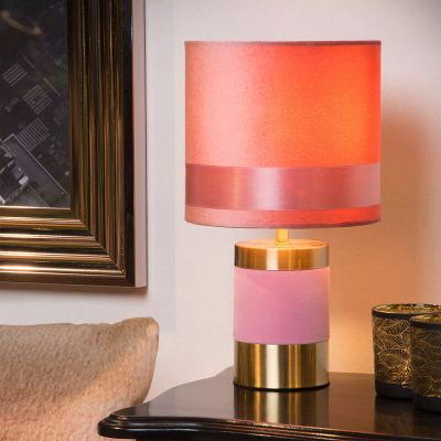 Růžová stolní lampa retro, Extravaganza Frizzle, s vypínačem
