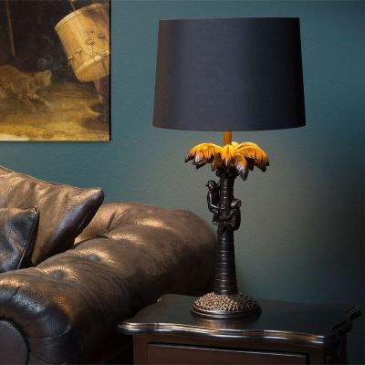 Černá stolní lampa retro, Extravaganza Coconut, s vypínačem