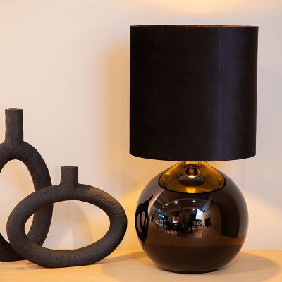 Černá stolní lampa retro, Esterad, s vypínačem