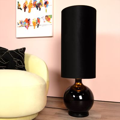 Černá stojací lampa retro, Esterad, s vypínačem