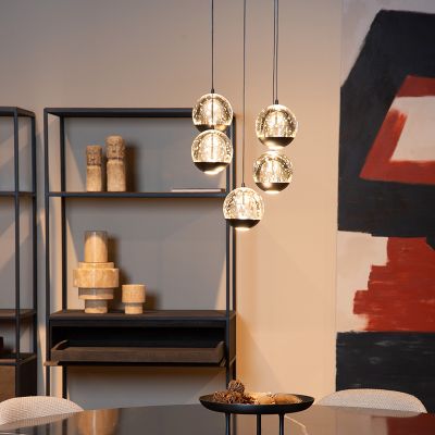 Černé závěsné světlo moderní, Sentubal, 5,2W, LED 2700 K