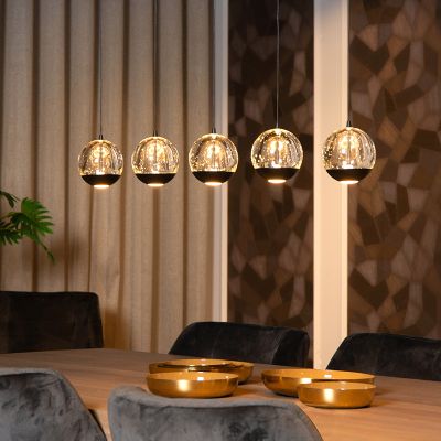 Černé závěsné světlo moderní, Sentubal, 5,3W, LED 2700 K