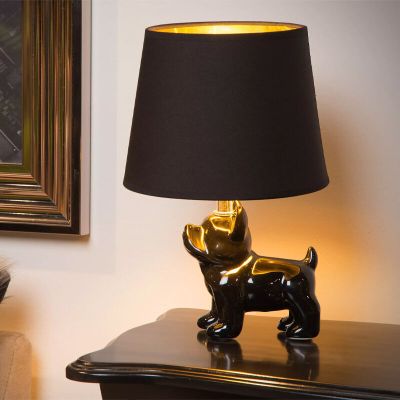 Černá stolní lampa retro, Extravaganza Sir Winston, s vypínačem