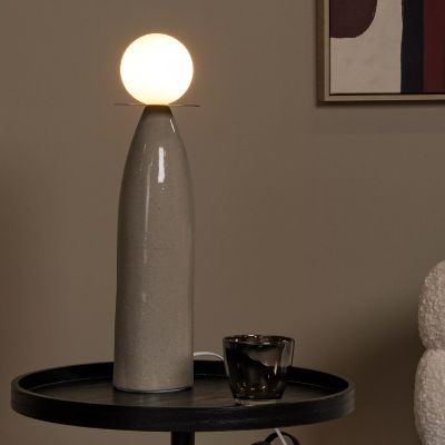 Keramická stolní lampa šedá, Figaro, s vypínačem