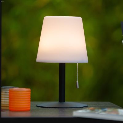 Bílá nabíjecí venkovní stolní LED lampa moderní, Rio, 1,8W, LED RGBW, IP44, s tahovým vypínačem