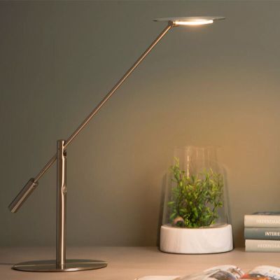 Chromová lampička moderní, Anselmo, 9W, LED 3000 K, s dotykovým stmívačem
